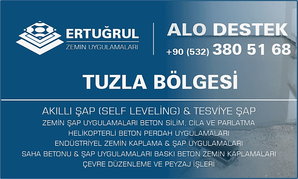 Tuzla Şap Zemin Uygulamaları Self Leveling Tesviye Şap